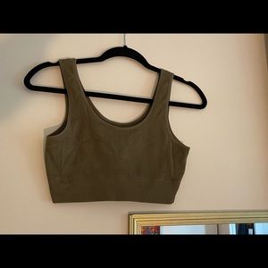 Aerie EUC barely used sports bra Sz L olive green